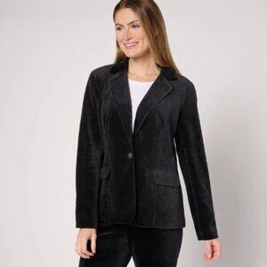 Studio Park x Shawn Killinger Velveteen Blazer-Black-Large-NEW-A626658